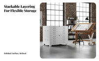 Flat document Cabinet utilitarian Design Multi-Drawer Unit robust Construction Office Furniture for Architects, Designers, Study Room, Bedroom, Under Desk