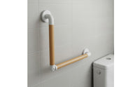 Stainless Steel Wall Mounted Bathroom Handle Anti-Slip Bathroom Grab Bar Wood Grain Toilet Grab Rust Resistant for Elderly, Disabled People, Restroom