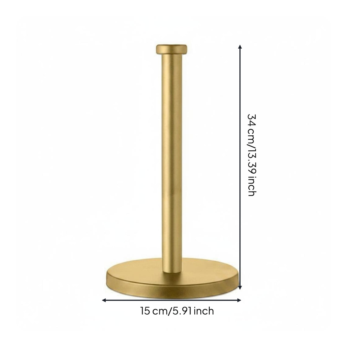 Single-Handed Tear Stainless Steel Kitchen Roll Holder Weighted Base Household Storage Modern Design for Restaurant, Bathroom