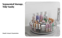 Multi-Tier rotating Organizer Large Capacity Tiered rotating Rack Elegant Design Raised Safety rim for Home Organizers, Bedroom