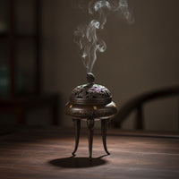 Incense Holder Classical Incense Holder with Lid Small Censer for Meditation