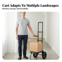 Quiet Wheels Portable Luggage Cart Lightweight Collapsible Luggage Cart Heavy Duty Collapsible Utility Trolley Adjustable Handle for Homeowners, Office Workers, Shopping, Outdoor, Travel, Airport