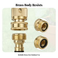O-Seal Seal Brass Hose Quick Connect Knurled Grip Garden Hose Quick Connector Tool No-Tool Faucet Connector Leak Proof
