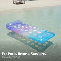 Open Design Inflatable Pool Lounge Floater Portable Floating Chair Backrest Water Leisure Foldable
