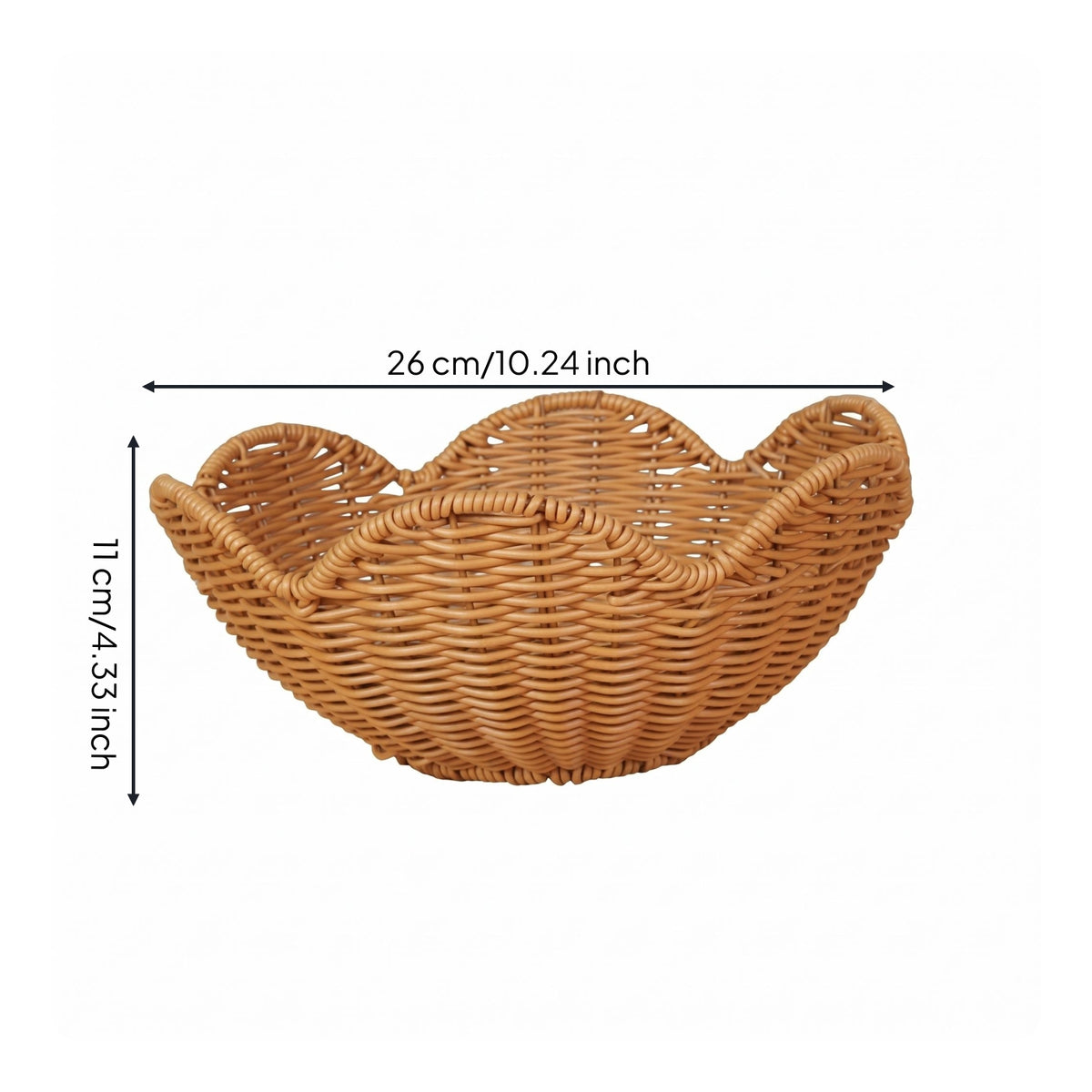Imitation Rattan Basket Handmade Household Organizer Warm Brown