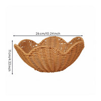 Imitation Rattan Basket Handmade Household Organizer Warm Brown