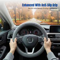 Warm Short Plush Steering Wheel Cover, Universal, Anti-Slip, Autumn/Winter, Soft, Cute, For Men & Women
