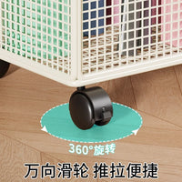 运动工具整理置物架瑜伽垫收纳筐家用带轮子可移动健身器材收纳箱