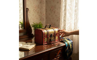 Vintage Wooden Box Multi-Functional Cosmetic Organizer Case Lockable Wooden Keepsake Box Long-Lasting Wood Construction