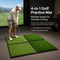 1.5m x 1.5m Driving Range Mat, Heavy Duty Artificial Turf Mat with Non-Slip Rubber Base, Portable Chipping Mat for Putting Practice