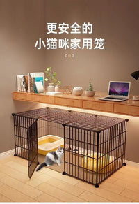 猫笼子家用室内超大自由空间带厕所一体幼猫专用猫咪两层猫屋别墅 黑猫城堡-【大空间可养多猫】 豪华款-【精装款+吊床+猫碗+猫窝】