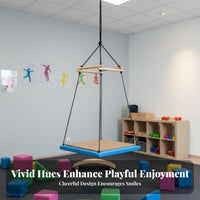 Vestibular Stimulation Suspended Platform Swing Long-Lasting Construction Adjustable Hanging Seat Soft and Sturdy Indoor Play Equipment Easy Installation for Children, Toddlers, Occupational Therapists, Kindergartens, Playrooms, Playroom, Bedroom
