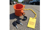 King Coupling Lock with Warning Tag High Visibility Heavy Duty King Coupling Lock Weatherproof for Trailer Drivers
