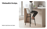 Nordic Design Bar Chair with Back Support Modern Minimalist Counter Stool Built-in Footrest Household Furniture Comfortable Seat for Adults, Homeowners, Business Owners, Kitchen, Restaurant, Reception Area, Dining Room