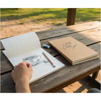 A4 Thickened Kraft Paper Sketchbook for Kids and Students, Art Drawing Book for Markers, Opaque White Paper Sketch Pad
