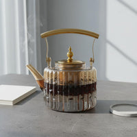 Borosilicate Glass Teapot Elegant Design Heat Resistant Glass Teapot Easy to Clean Borosilicate Tea Kettle for Home