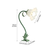 Green Flower Desk Lamp Decorative Indoor Lighting Flexible Gooseneck for Bedside