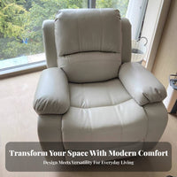 Adjustable Recline Electric Recliner Compact Design Push-Back Recliner Extendable Footrest Single Sofa Thickly Padded for Apartment Dwellers, Adults, Seniors, Living Room, Bedroom, Reading Corner, Office