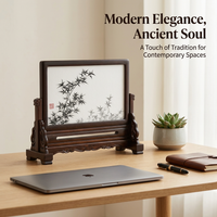 Chinese Desk Screen Office, Porcelain Decorative Painting for home office, Desk Screen Office Entrance Retro, Screen Office Entrance Retro Crystal