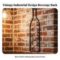 Wall Mounted Beverage Rack Space-Saving Industrial Iron Beverage Rack Easy to Install Industrial Bar Shelf for Restaurant Owners, Living Room, Kitchen