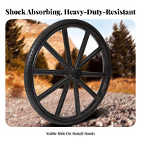 Puncture-Proof 26 Inch Solid Tire Wheel Wear-Resistant Wheelbarrow Replacement Wheel Anti-Slip Traction Pattern for Farmers, Warehouses