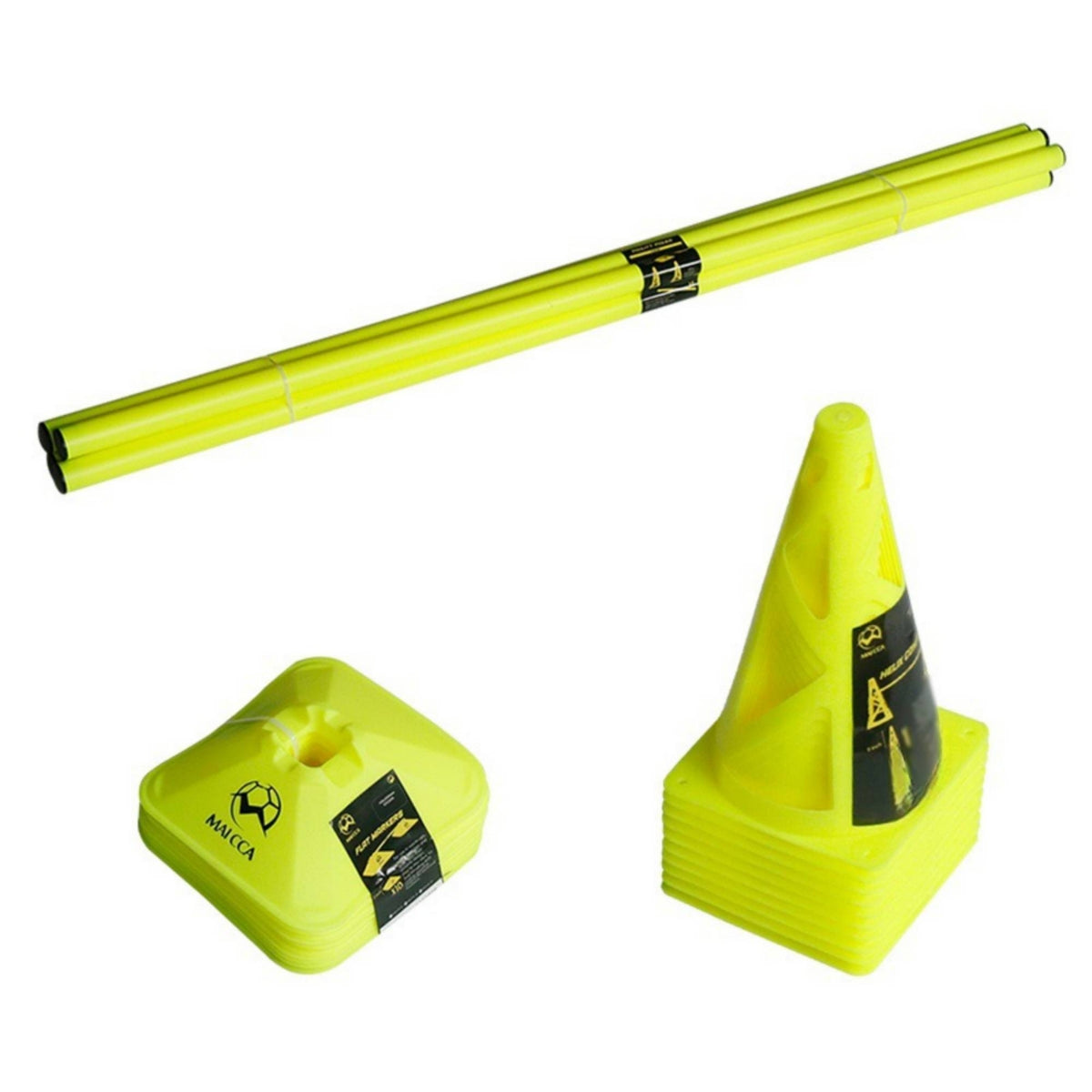 Football Training Marker Set Hollow Marker Poles with Cones Agility Training Set Flat Equipment Lightweight for Coaches