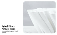 Sculptural Matt White Vase Home Decor Folded Ribbon