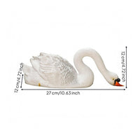 Fiberglass Floating Swan Figurine Textured Feathers Swan Pond Ornament Orange Beak Outdoor for Landscape Display