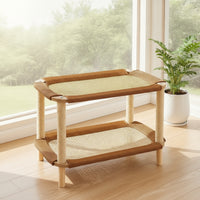 Breathable Double-Layer Cat Bed Woven Elevated Cat Bed Cool Furniture Cozy for Indoor