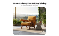 Solid Wood Frame V-Leg Armchair Wabi-Sabi Aesthetic Single Sofa Designer Design Lounge Chair Century-Century Modern for Interior Designers, Office Workers, Living Room, Balcony, Reading Nook, Bedroom
