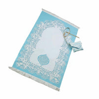 Foldable Prayer Mat Lightweight Portable Prayer Rug Tassels for Mosque