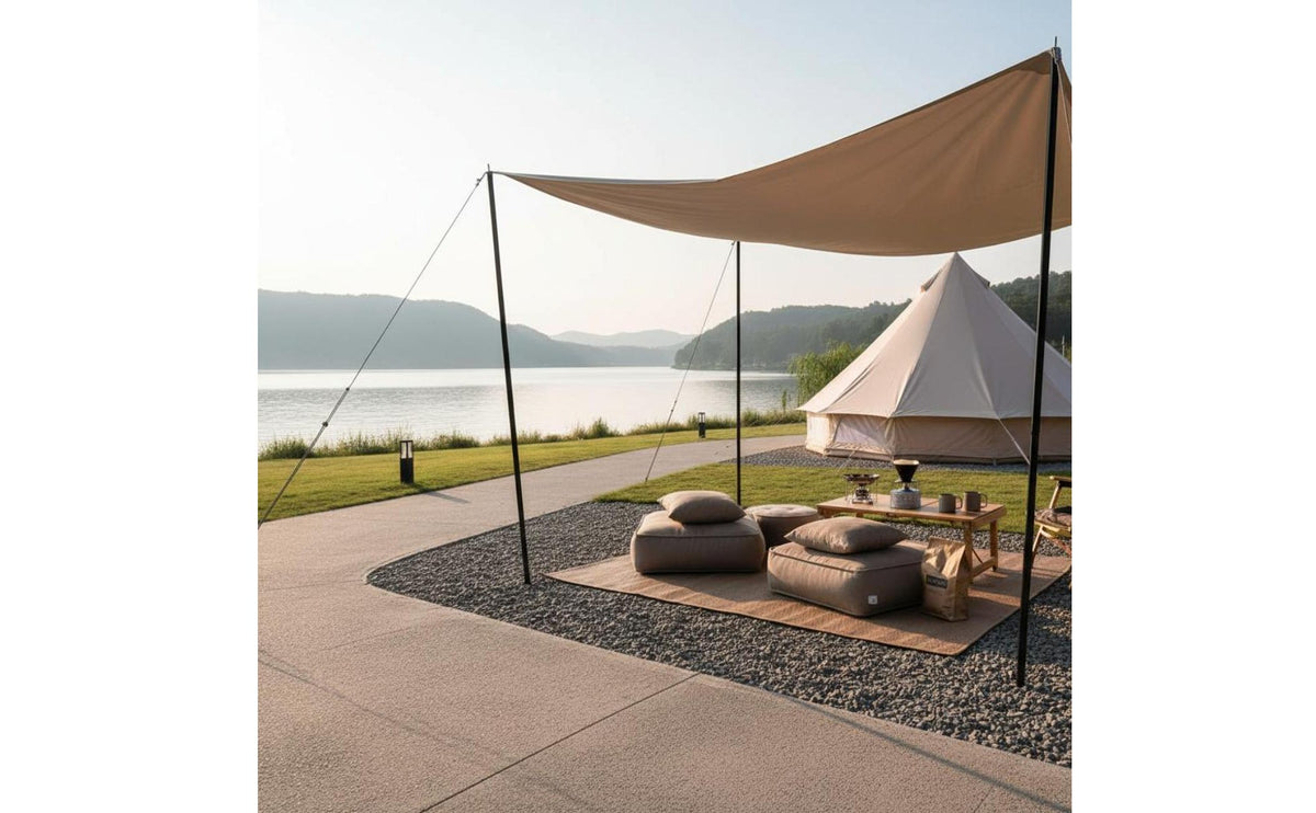2 Pieces Tent Vestibule Pole Thickened Sturdy Duty Shelter Pole Sturdy Metal Tip Anti-Slip Base for Campers