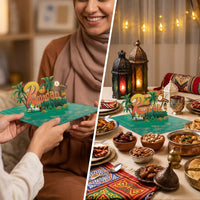 Ramadan Raised Sculpture Decoration 3D Greeting Intricate Design Easter Greeting Card Cut for Family, Friends, Gift Giving, Home Decor