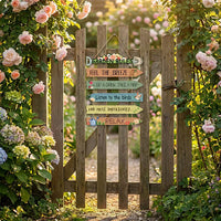 Rustic Wooden Garden Hanging Sign - Listen Relax Sign