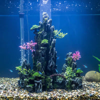 Resin Rockery Decoration Realistic Design Aquatic Pet Fish Habitat Mountain View Decor Aquatic Habitat Rockery Hideout Chinese