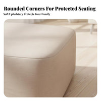 Durable Wood Legs Upholstered Low Stool Multi-Functional Footrest Comfortable Seating Small Seat multipurpose Use for Children, Families, Makeup lovers
