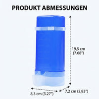 Automatic feeder and water dispenser, 800ml, for poultry & cats, pet feeder, transparent cyan/white, plastic