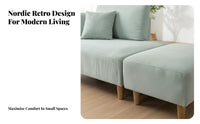 Retro Design Corduroy Loveseat Nordic Aesthetic Corduroy Settee space-saving Size Upholstered Couch Comfy Upholstery for Apartment Dwellers, Small Families, pairs, Living Room, Bedroom, Lounge Area