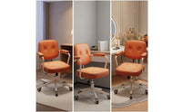 Swivel Office Chair with Armrests Padded Tufted Desk Chair with Wheels Ergonomic for Remote Workers, Students, Study Room