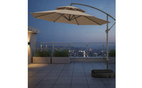 Offset Umbrella with Base Double-Top Cantilever Umbrella Resistant for Homeowners, Business Owners, Backyard, Commercial Seating