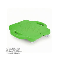 Scooter Board with Handles Four-Wheel Scooter Board Toy Molded Plastic Rounded Square for Children, Playroom, Kindergarten