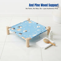 Pet Cot Bed, Elevated Wooden Frame, Removable Washable Cover, All-Season Pet Lounger, Breathable Fabric, Wholesale