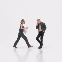 2 Pieces Pedestrian Figures Realistic 1:64 Scale Figures Tiny Miniature Figure for Collectors