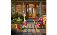 3 Pieces Festive Look Mexican Goose Costume Set Woven Straw Hat Goose Poncho and Sombrero Set Colorful Stripes Garden Decoration Fringed Tassel Trim for Fiesta, Porch, Yard