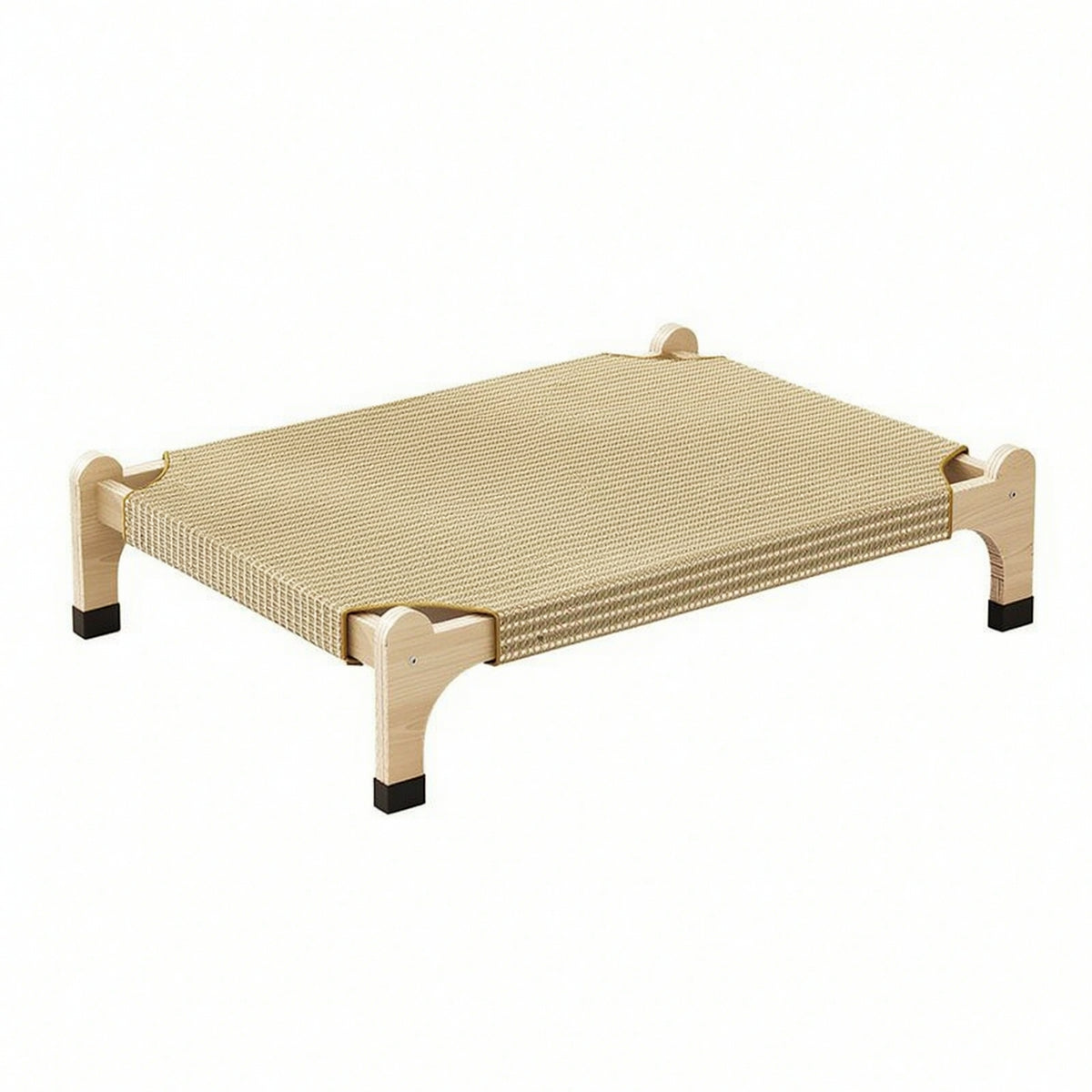 Breathable Elevated Pet Bed Low-Rise Pet Cot with Wooden Frame Indoor Raised Dog Bed Modern for Small Dogs, Cats, Young Dogs, Living Room, Bedroom, Balcony