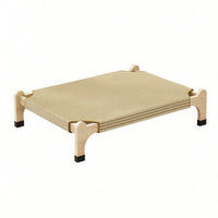 Breathable Elevated Pet Bed Low-Rise Pet Cot with Wooden Frame Indoor Raised Dog Bed Modern for Small Dogs, Cats, Young Dogs, Living Room, Bedroom, Balcony