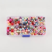 Multi-Size Pearl Assortment Assorted Plastic Pearl Beads Round Bead Box with Latch Lustrous for Designers
