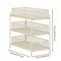 Under Sink Organizer Rack 3-Tier Cabinet Storage Space-Saving Slide out Storage Shelf for Laundry Room