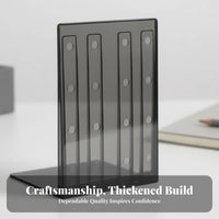 Transparent Design Foldable L-Shaped Bookend Portable Book Stand Space-Saving Desk Accessory sturdyDuty for Students, educators, Readers, School, Home Study, bookcase, Library