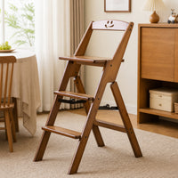 Step Stool Chair Convertible Ladder Chair Folding Step Stool with Three Steps for Adults, Seniors, Kitchen, Pantry, Home Library